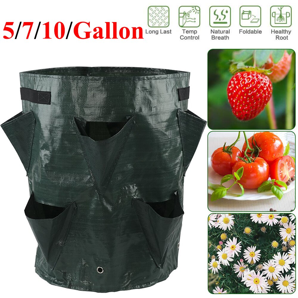 Vegetable Pot Flower Pot Plant Garden Grow Bag Strawberry Grow Planter Pouch Pot Vegetable Strawberry Grow Bag Jardineria D30