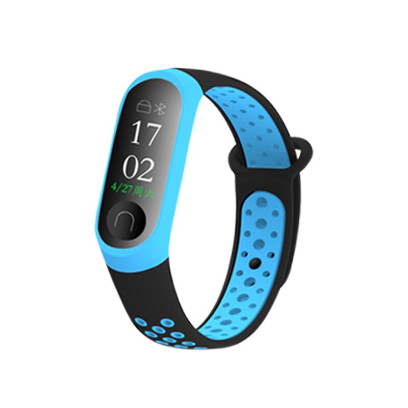 Sport Mi Band 3 Strap Wrist Strap For Xiaomi Mi Band 3 Sport Silicone Wristband For Mi Band 3 Smart Watch Bracelet Accessories: black and blue