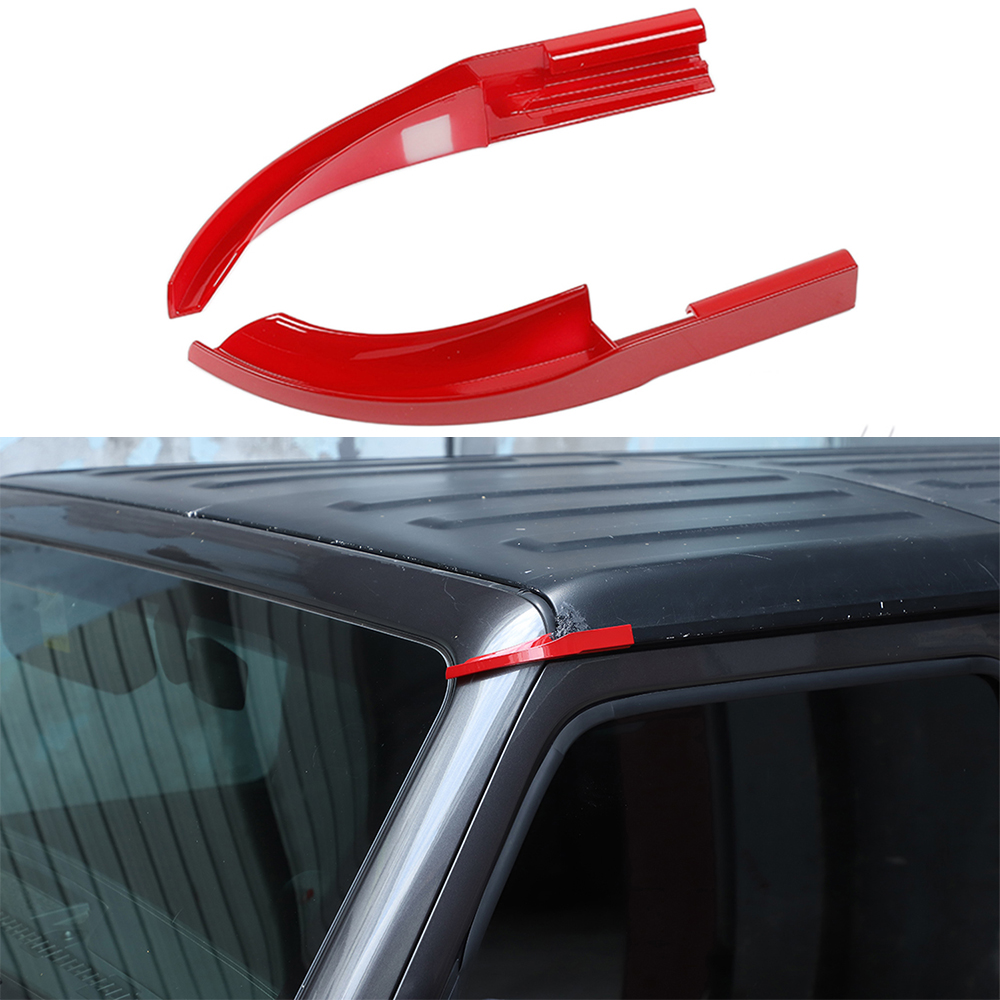 Roof Rain Water Gutter Extensions Diversion Channel for Jeep Wrangler JL Gladiator JT Car Accessory ABS Red