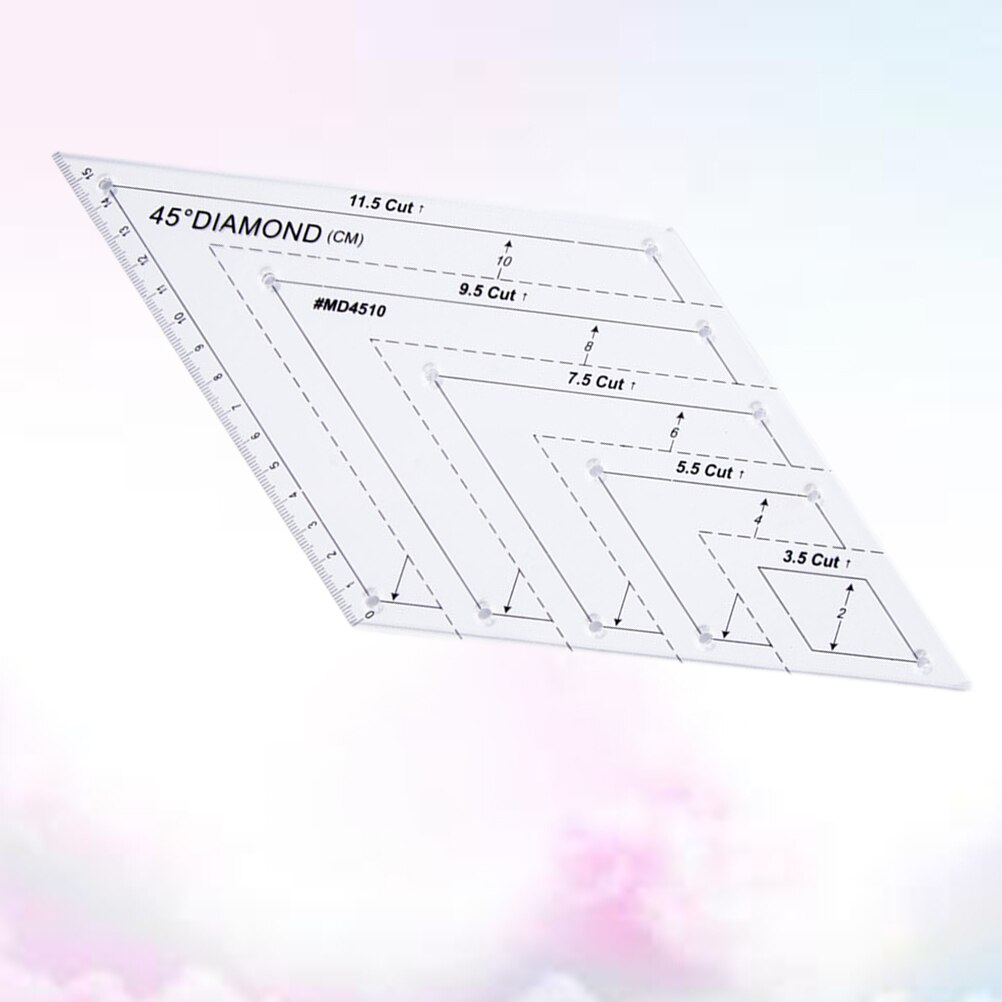 Patchwork Ruler 45 Degree Rhomboid Quilting Ruler Patchwork Plastic Template Sewing Accessories