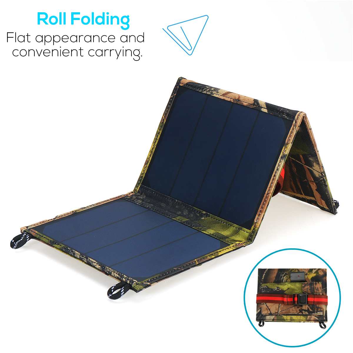18V 45W High Efficiency Hiking Solar Panel Backpack Foldable Photovoltaic Solar Panel Kit with Type-C Fast Charging Function