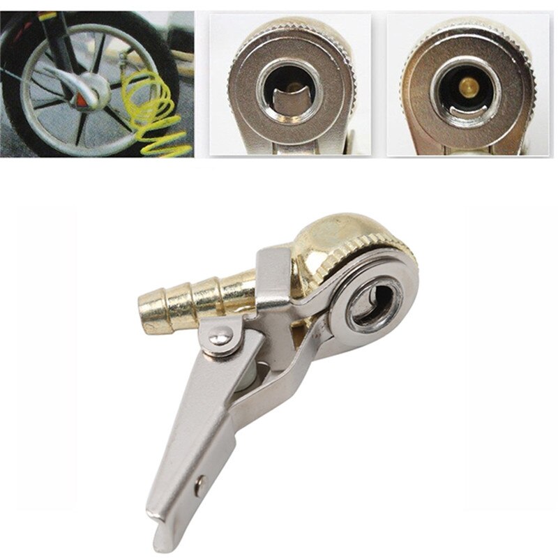 1/4 "NPT Tire Air Chuck Inflator Gauge Brass Ball Car Tire Inflator With Clip For Car Tire Repair Tools Clip-On Air Chuck Tire