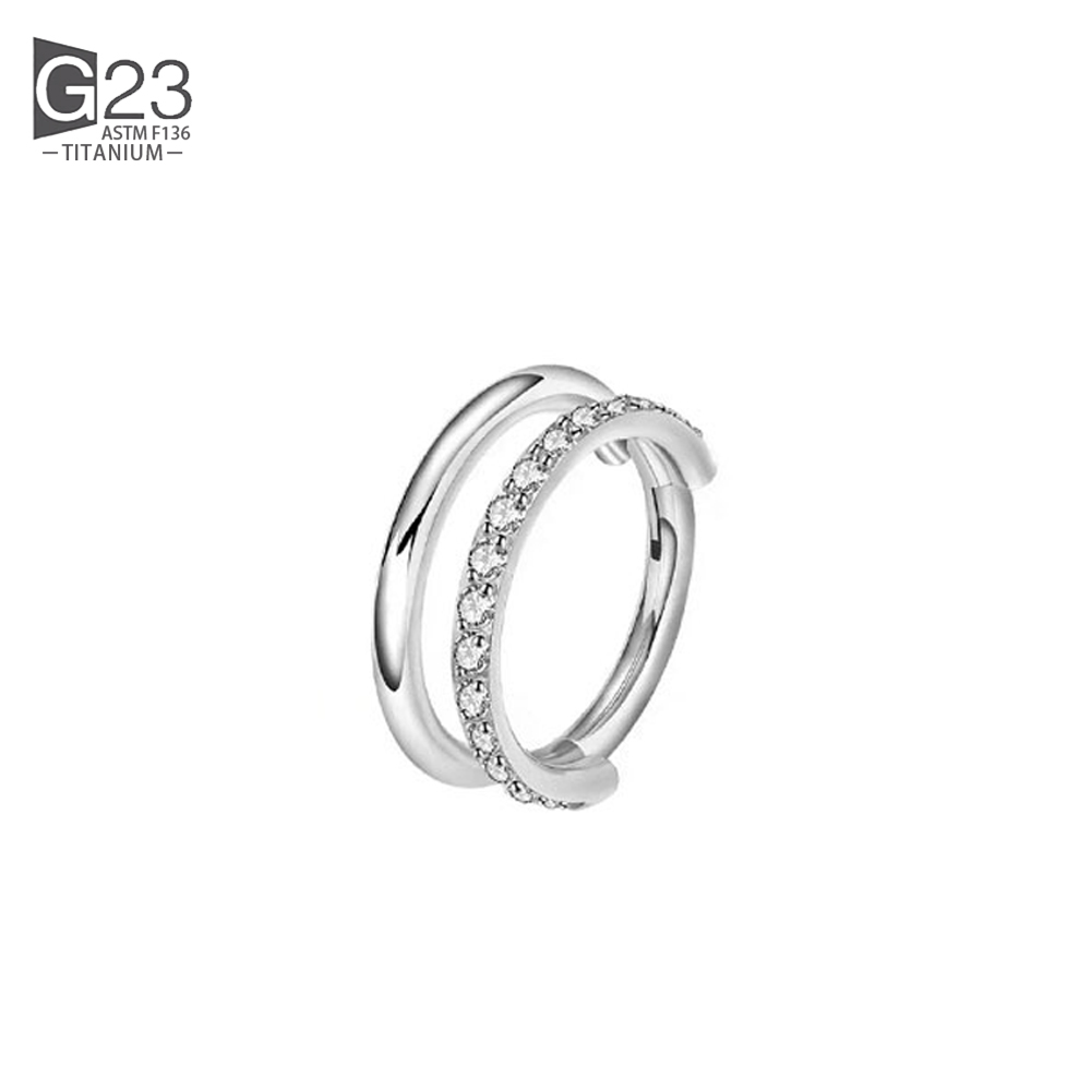 G23 Titanium Implantaat Scharnierende Naadloze Oorbellen Clicker Hoepel Ring Voor Kraakbeen Helix Toren Septum Daith Tragus Schelp: WHITE / Puur Goud Kleur
