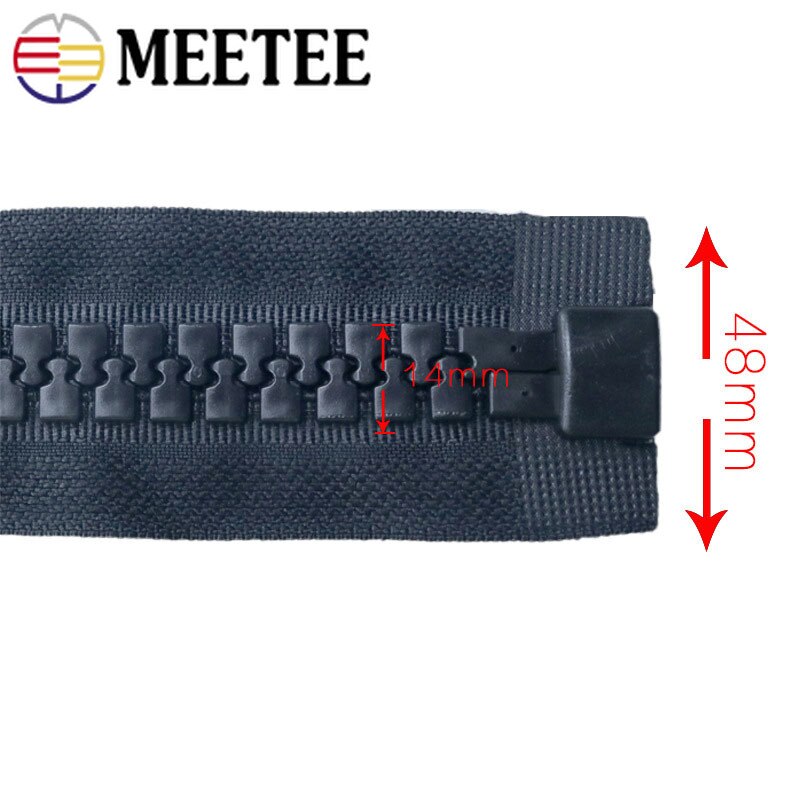 Cremallera Extra grande de resina de 20 ° 70/90/100/150/200cm, cremalleras para costura doble deslizante de extremo abierto, accesorios para chaqueta y abrigo, 1 unidad, DIY