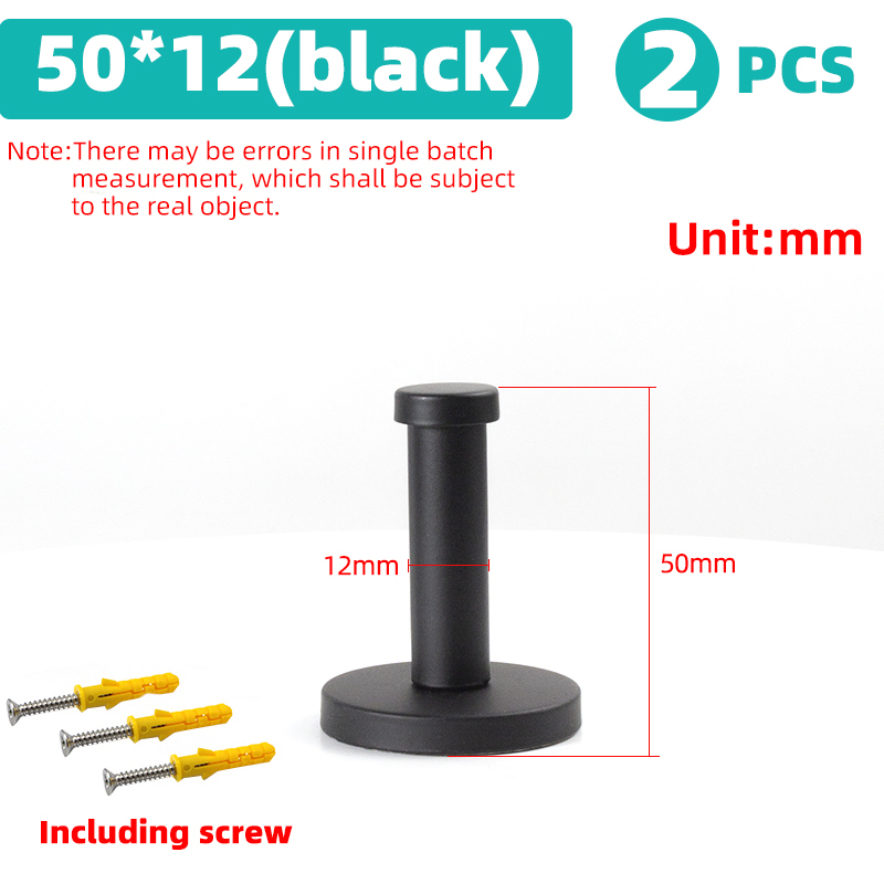 Robe Haak Muur Haak Handdoek Haak Voor Badkamer Rvs Kapstok Roestvrij Haak Hanger Voor Keuken Hardware: 50-12(black)