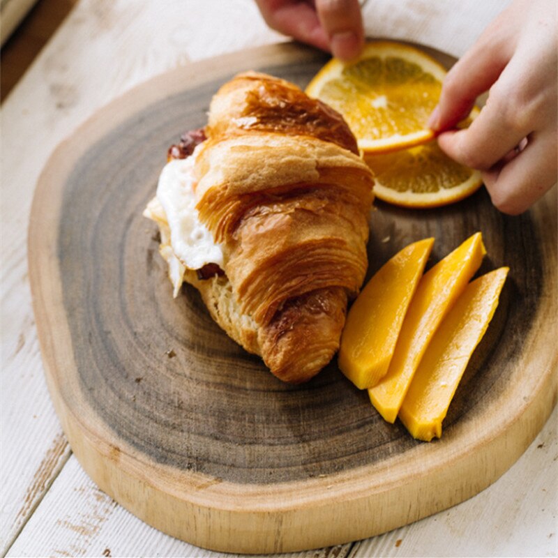 Acacia Wood Chopping Blocks Whole Wood Round Home Use Mini Fruits Cutting Boards Mildew Proof Tableware