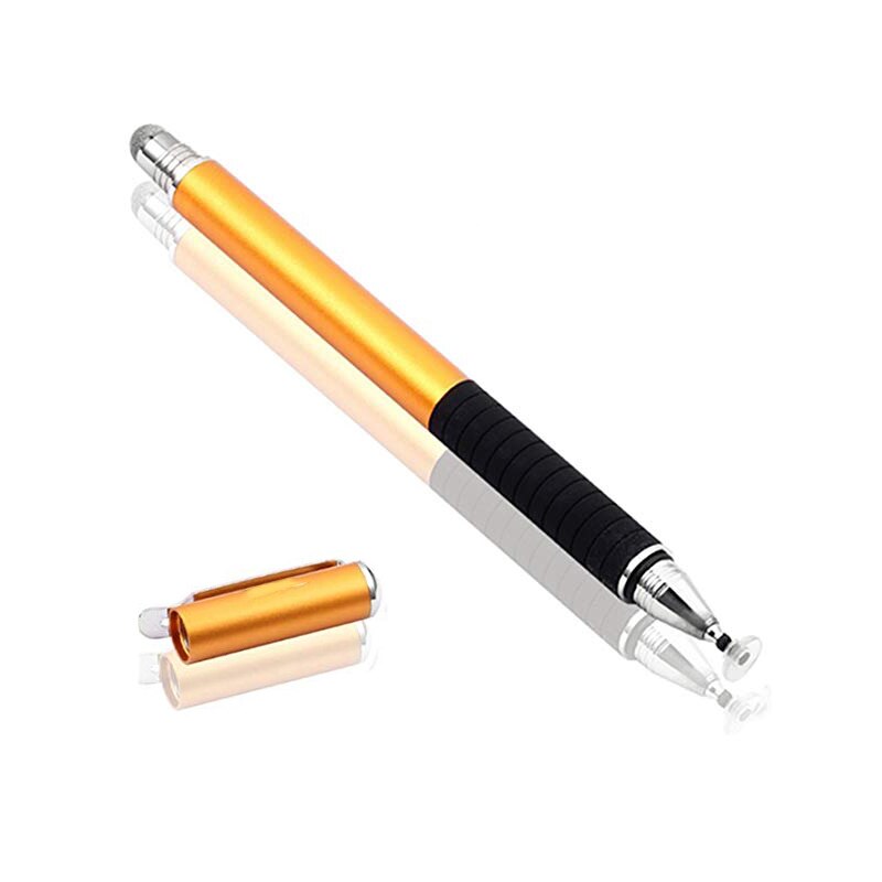 Universal 2 In 1 Fiber Stylus for Phone Tablet Touch Pen Drawing Capacitive Screen Pencil For Smartphone Note Smart Android Pen: Gold