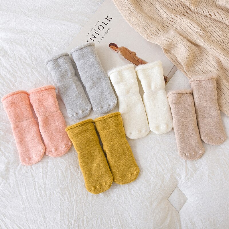 5 Color Cute Winter Baby Socks Newborn Warm Thick Cotton Boy Girl Toddler Floor Socks