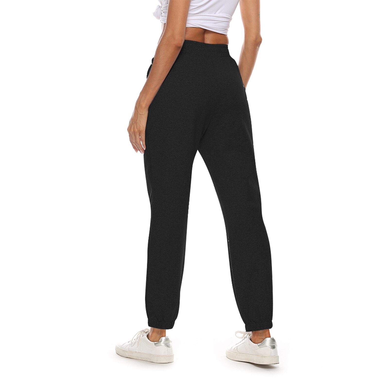 Women's Casual Sport Pants - Elastic Waist, Pockets, Breathable, Loose Fit