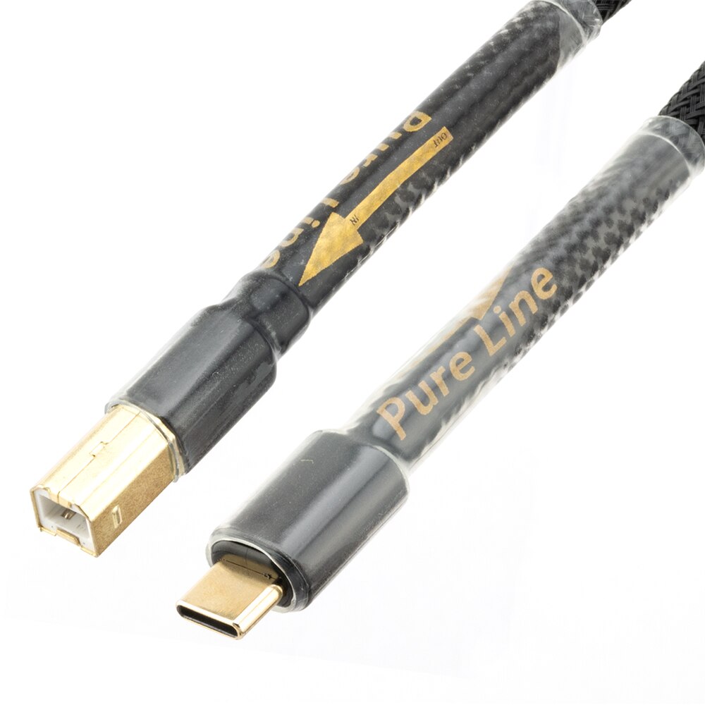 【Pureline】canare L-4E6S Hifi Usb Dac Kabel Usb B Naar Type C Stereo Kabel 6N Ofc Data Audio Digitale Kabel Voor mobiele Telefoon Dac