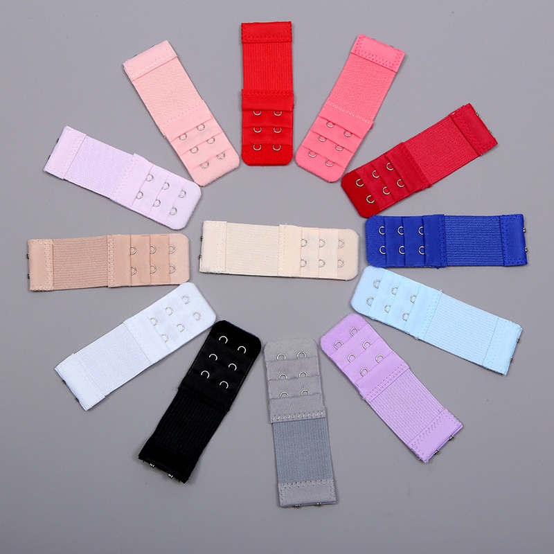 1PC 2 Haken Bh Verlängerung Für frauen Elastische Bh Erweiterung Gurt Haken Clip Expander Einstellbare Gürtel Schnalle Unterwäsche 13 farben