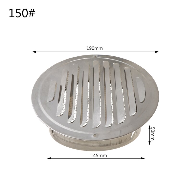 Roestvrij Staal Buitenmuur Air Vent Grille Ronde Ducting Ventilatie Roosters