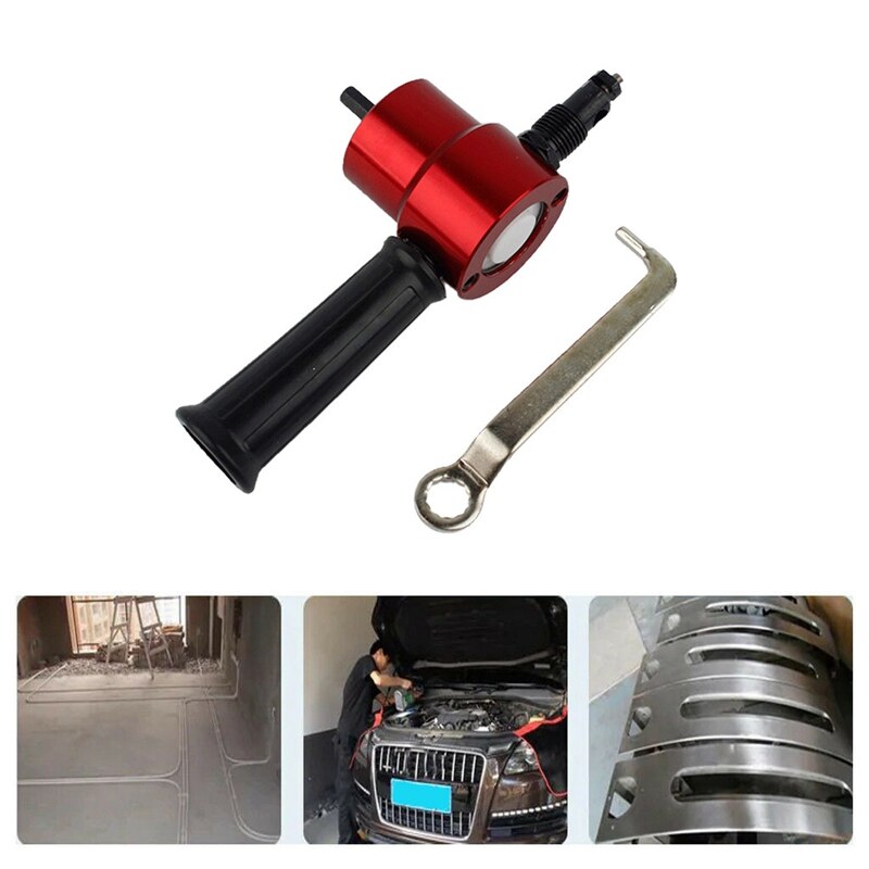 -Double Head Nibble Metal Cutting Sheet Nibbler Saw Cutter Drill Attachment