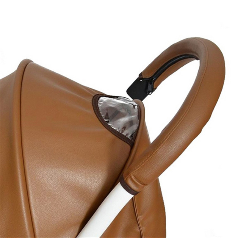 Accessoires de poussette pour bébé, housse pour accoudoirs en cuir PU avec fermeture éclair, étui de protection universel, housse pour poignée d'accoudoir de landau: Rouge