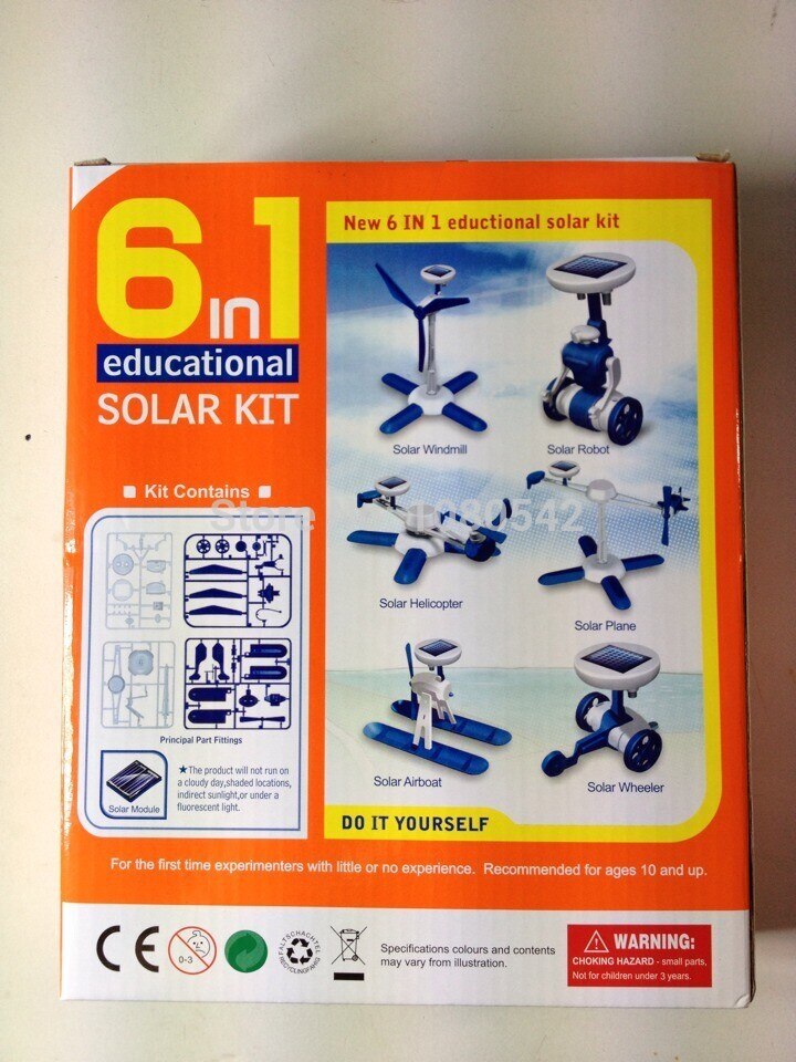 grappig solar speelgoed 6 in 1 educatief diy speelgoed solar kit