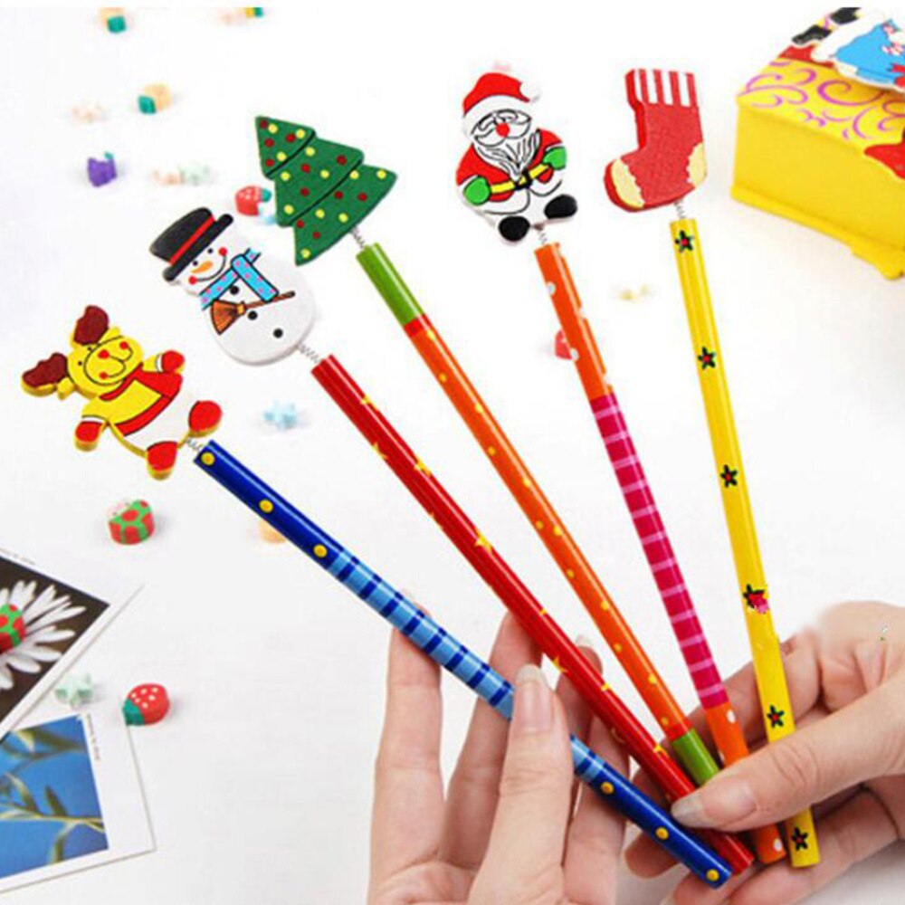 12 Stuks Potloden Mooie Cartoon Kerst Potlood Schoolbenodigdheden Voor Kinderen Kids