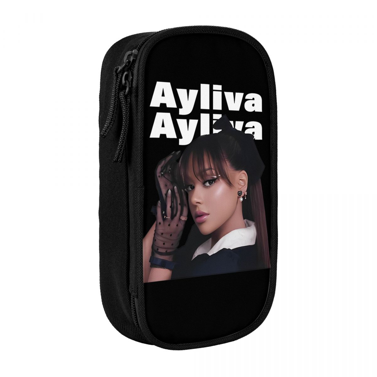 Grote capaciteit potloodzakje Ayliva In Liebe Tour 2024 Kantooraccessoires Dubbellaags potloodtas Dames make-uptas Geweldig cadeau: Bruin