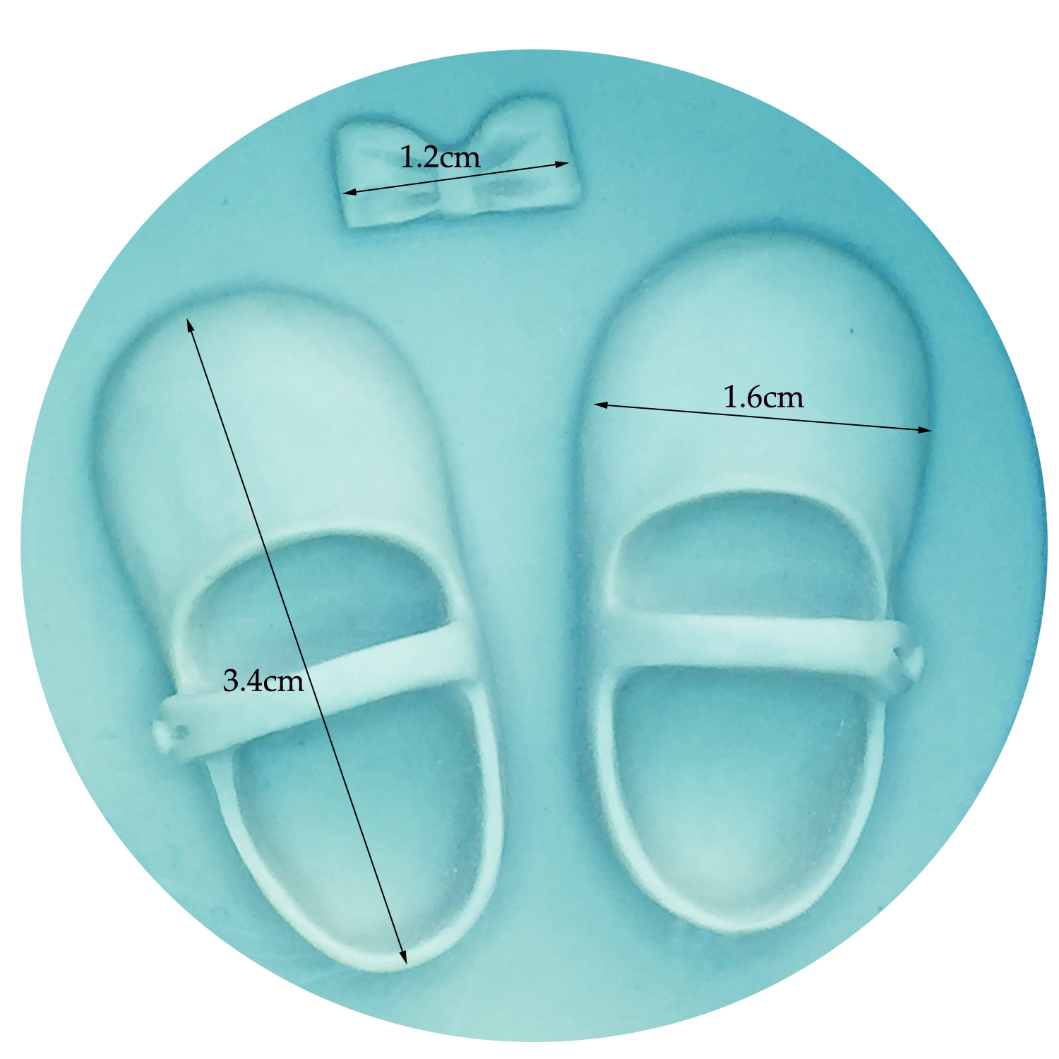 M0145 babysko sløyfe silikon kakeformer gum paste sjokolade leire godteri form fondant kake dekorasjonsverktøy