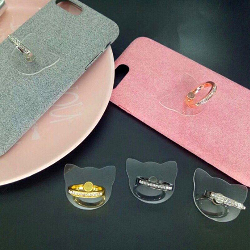 Anel de Dedo do Metal De 360 Graus Para O Telefone Móvel Smartphone Suporte Suporte Suporte Suporte Do Telefone Anel borboleta transparente clara