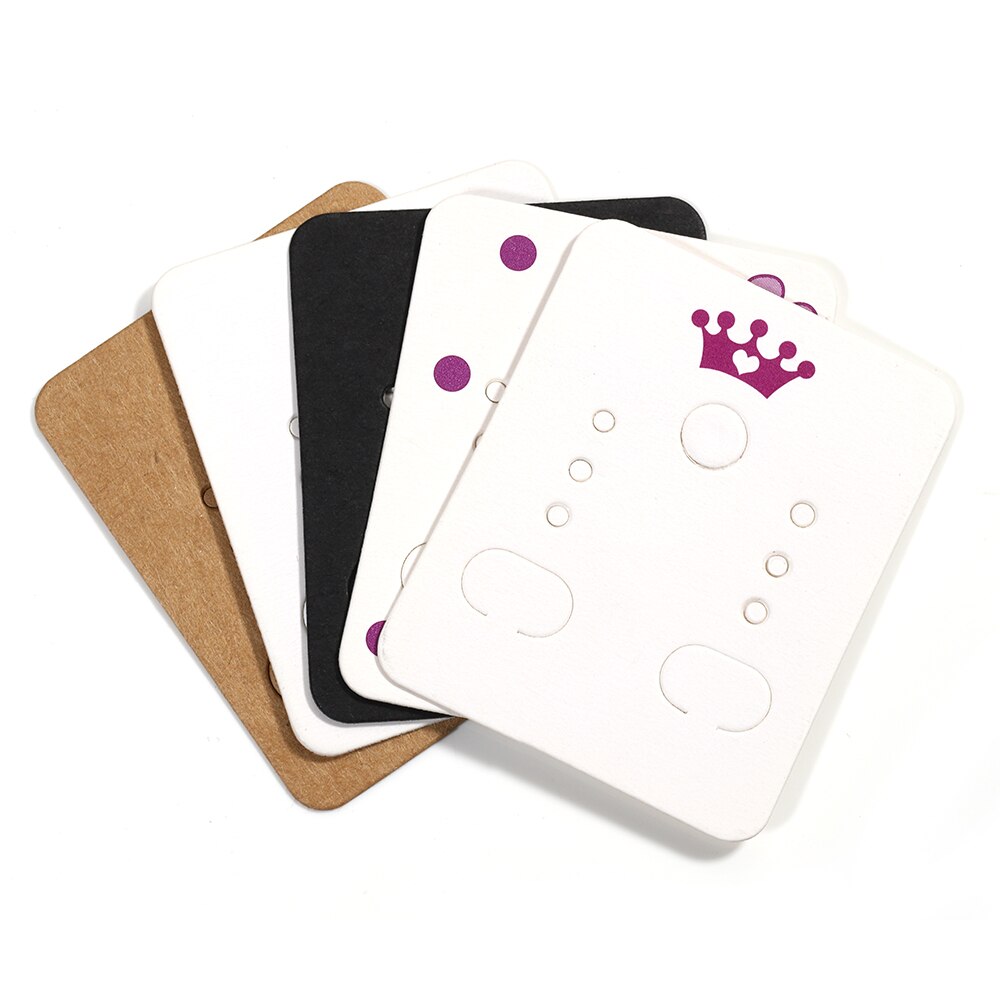 50 stks/partij 3.8x4.8cm blanco kraftpapier oorbel display kaarten oorbel pakket hang tag kaart voor diy ear studs sieraden display kaart