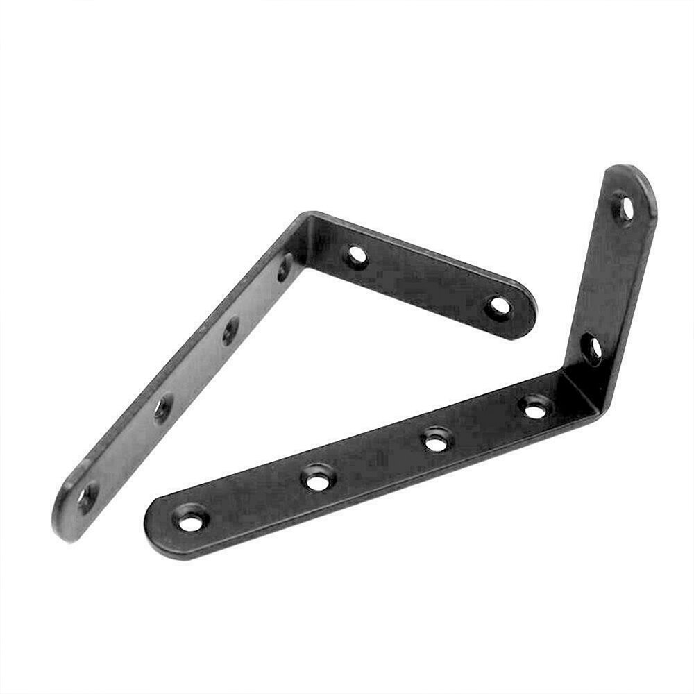 Thickened Black Iron Angle Code Fixing Bracket Stainless Steel Angle Code 90 Degree Angle Code Triangle Bracket Black Angle Code