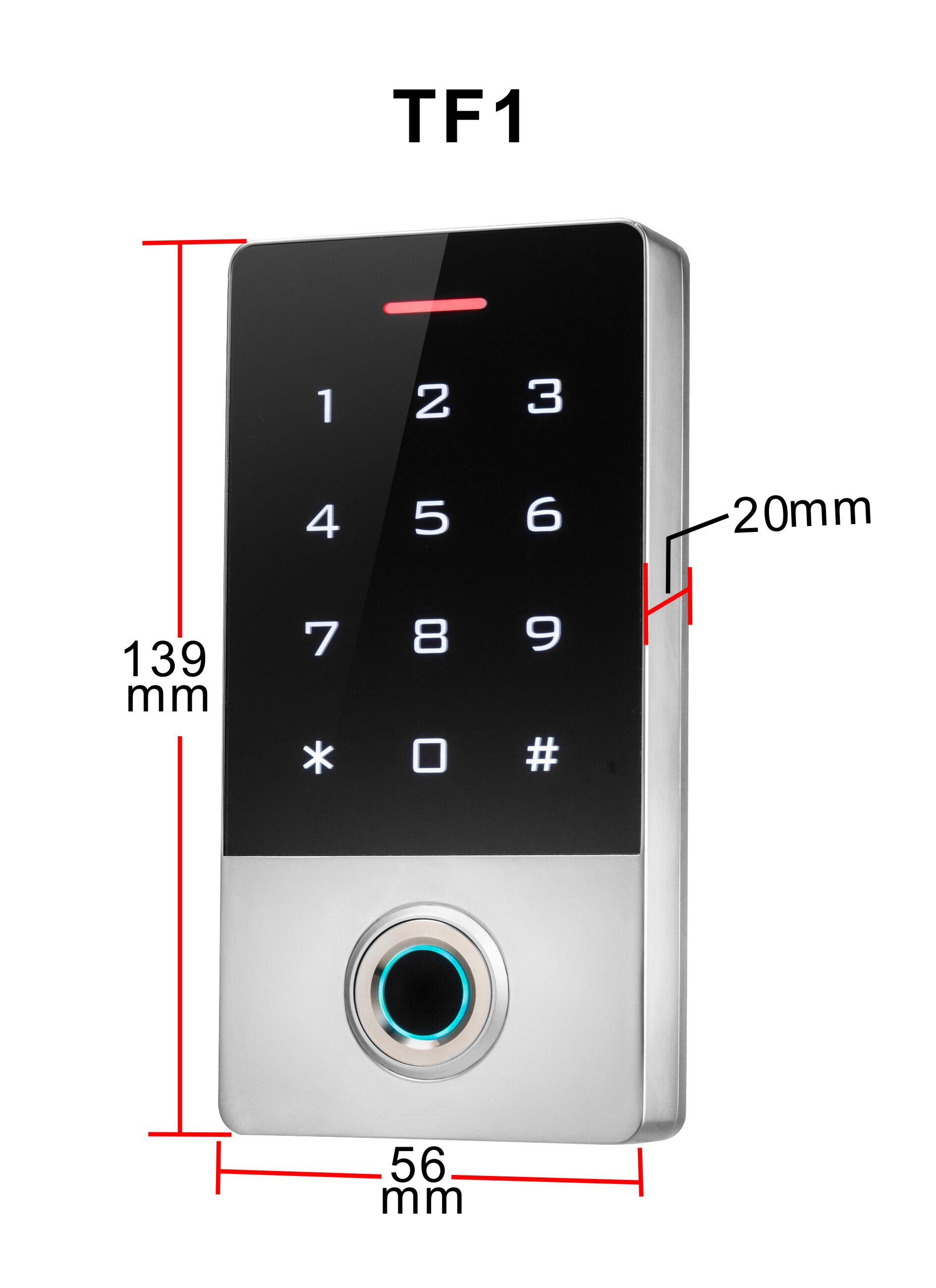 Touch panel RFID ID Wasserdichte IP66 Passwort fingerprint access control Metall Fall Biometrie türschloss Access Control kepad