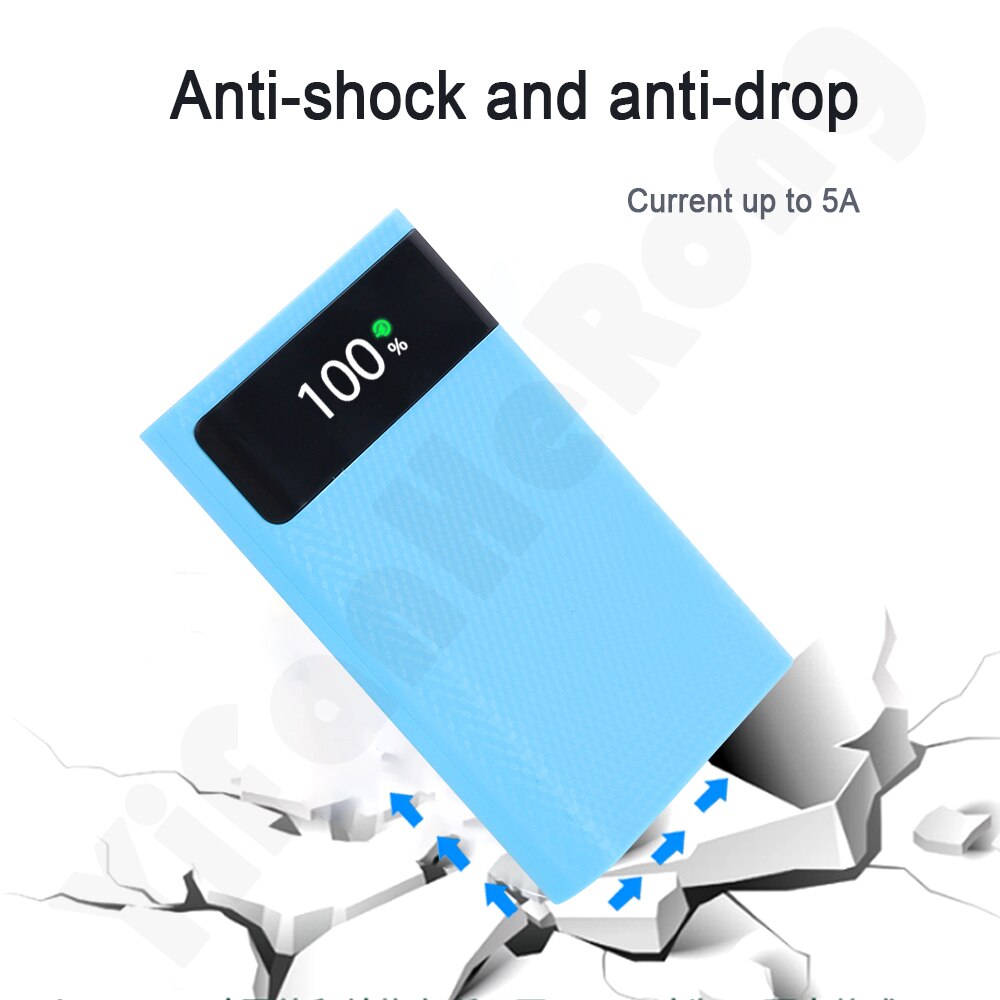 Diy 6*18650 powerbank-gehäuse mit zwei usb-anschlüssen, led-anzeige,  qc3.0 schnelllade-akkuhaltern, lade- und aufbewahrungsbox sowie schutzhülle für mobiltelefone