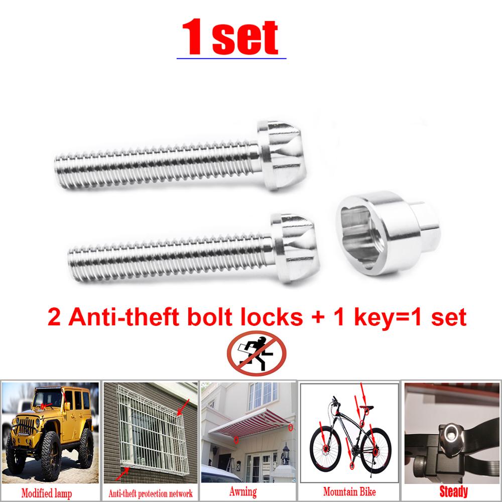 Tornillos antirrobo de seguridad, Tuercas de perno M6 M8 M10, Perno de acero inoxidable 304, accesorios para toldo de bicicleta de montaña, luz LED