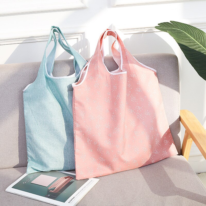 Multi-function Eco Bag Reusable Convenient Folding Bag Printed Shopping Bag Vegetable Fruit Pouch Grocery Bag Travel Storage Bag