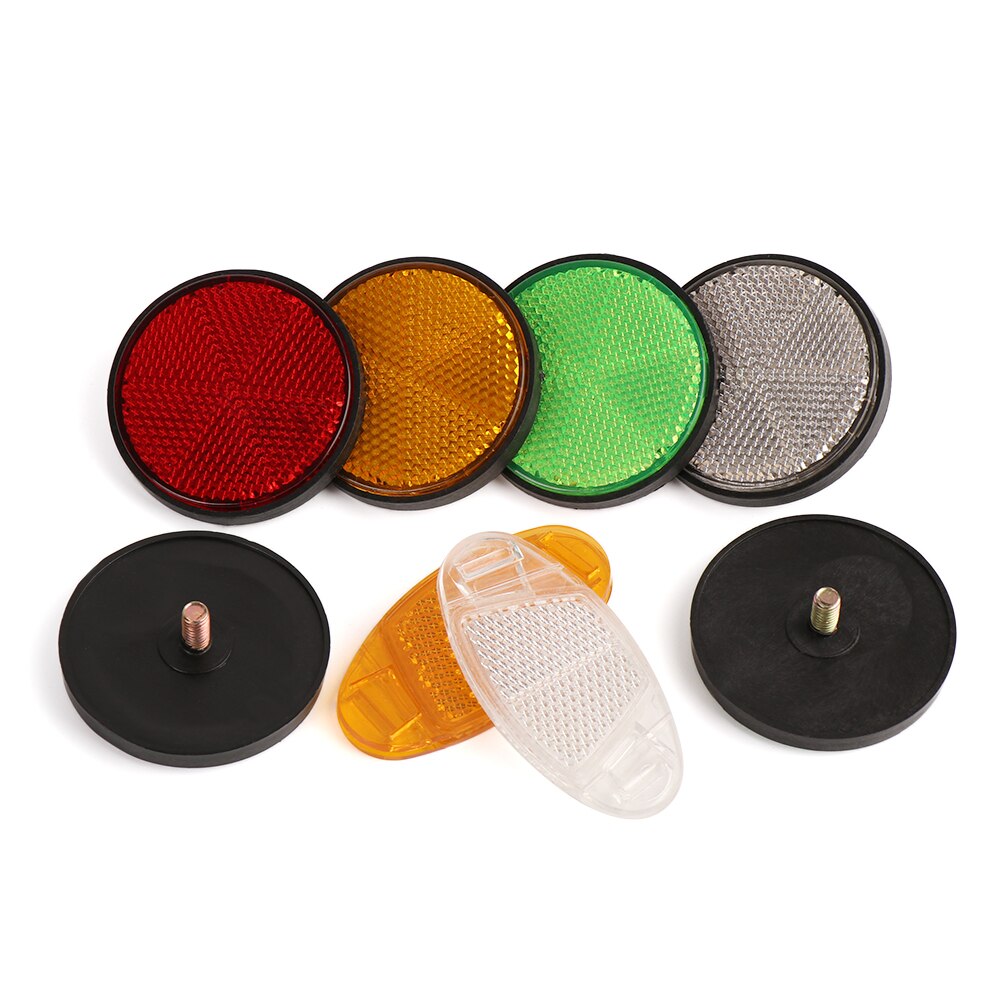 2pcs Oval&Round Bicycle Bike Spoke Reflector Safety Warning Light Wheel Rim Reflective Mount Night Reflectors Flashing Lights