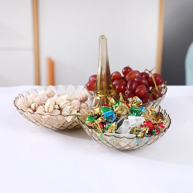 Soporte de estilo europeo para fruta, plato de dulces, frutos secos apilados, multicapa, para pastel, en casa, almacenamiento de postres, suministros para Festival: 1pc gold