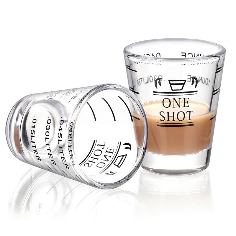 Mini Espresso Koffie Onskop Verdikte Geconcentreerd Geroosterde Kalibratie Dubbele Meet Glas Schaal Mok Tool Levert 30Ml/45ml