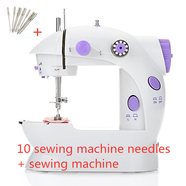 Mini Electric Handheld Sewing Machine Dual Speed Adjustment with Light Foot AC100-240V Double Threads Pendal Sewing Machine: 2in1