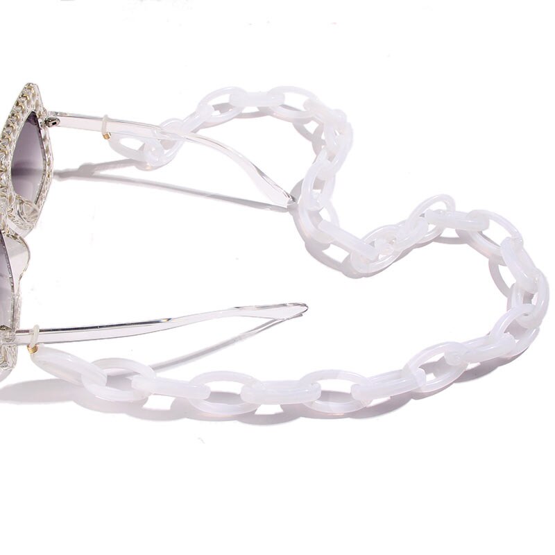 Flatfoosie vintage solglasögon kedja flerfärgad akryl kedja justerbara ändar hals kedja glasögon snodd 72cm: 017912w