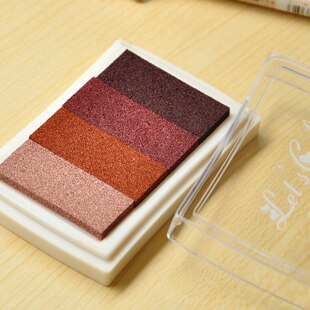 6 Gradient Colors Ink Pads for Rubber Stamps Inks Concave Waist Seal Ink Pad for Paper Wedding Sign Painting Scrapbooking Inkpad: Coffee