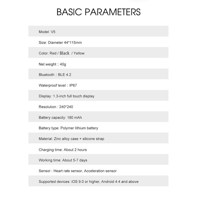 V5 slimme horloges sport armband fitness tracker bloeddruk hartslag voor xiaomi ios android