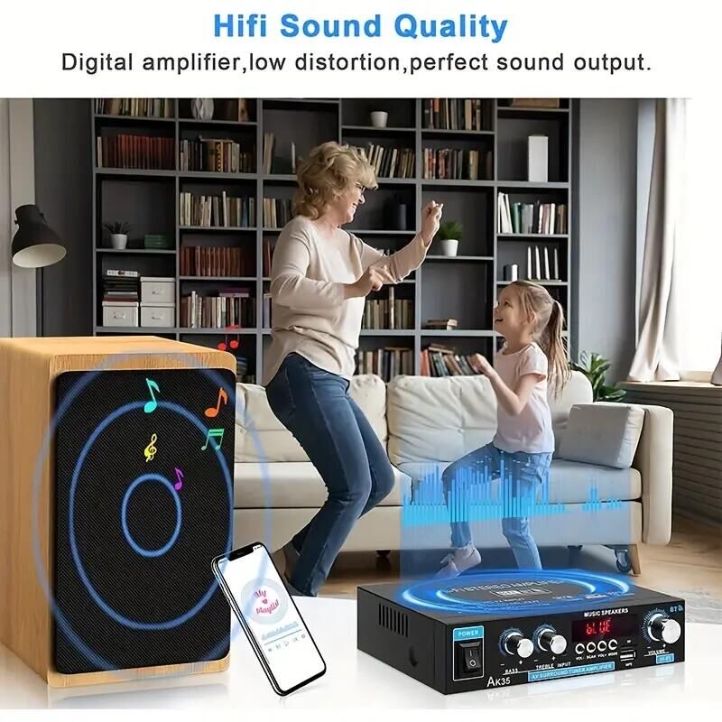 AK35 AK380 800W Domowe wzmacniacze mocy 2-kanałowy Bluetooth 5.0 Dźwięk przestrzenny FM USB Pilot zdalnego sterowania Mini wzmacniacz cyfrowy HIFI