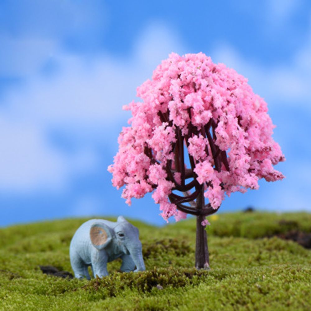 1pcs 7cm Simulation Tree Landscaping Flower Tree Hawthorn Coconut Tree Christmas Decoration Home Decor: Pink flower tree