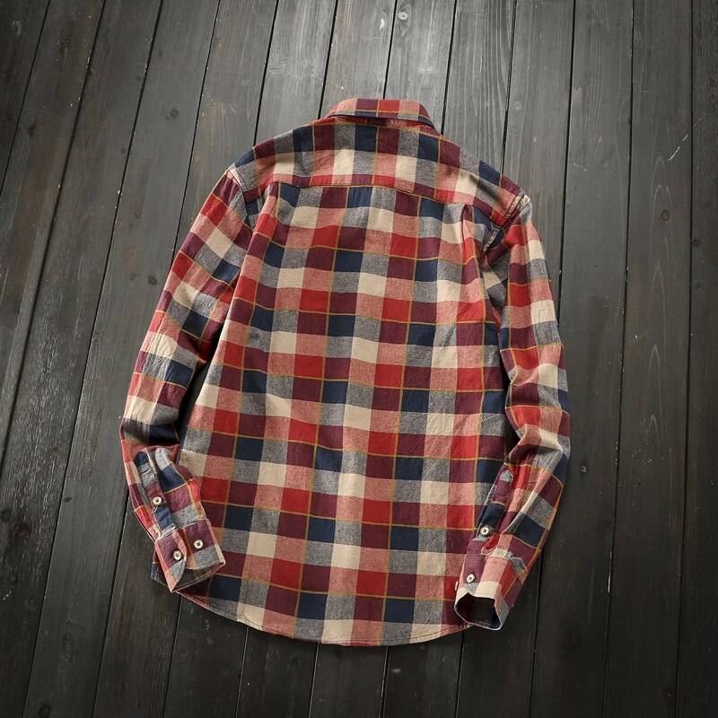 Soul of tiger stil koreansk streetwear mænd oversized plaid skjorter mænd afslappet bomuldstoppe efterår vintage tøj