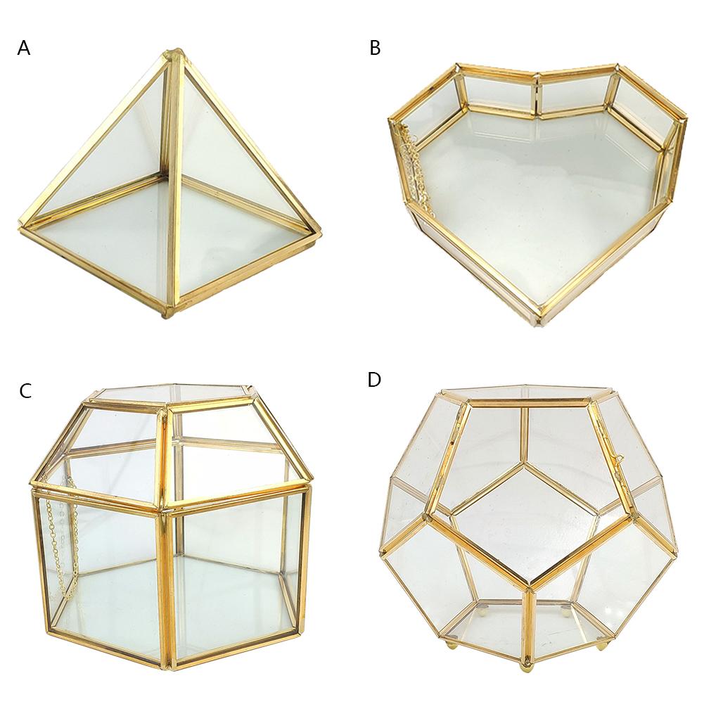 Nordic Transparante Ring Box Thuis Transparante Glazen Tafelblad Vitrine Sieraden Trinket Glas Box Voor Home Decoratie