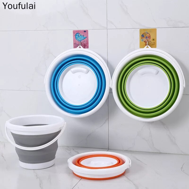 Yj Mini Washing Machine Portable Ultrasonic Turbine Removes Dirt Washer USB Cable for Travel Home Business Trip Laundry Tub: 10L Bucket Random