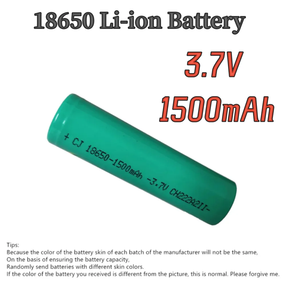Kapacitet 3.7v x 1500 mah 18650 litiumjonbatterier, uppladdningsbart, lämpligt för olika elektroniska produkter