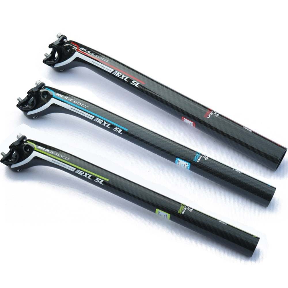 RXL SL Cycling Bike Seat Post 3K Glossy Road Seatpost Carbon 27.2 Offset 350/400mm Red/Blue/Green Mountain Bike Seatposts