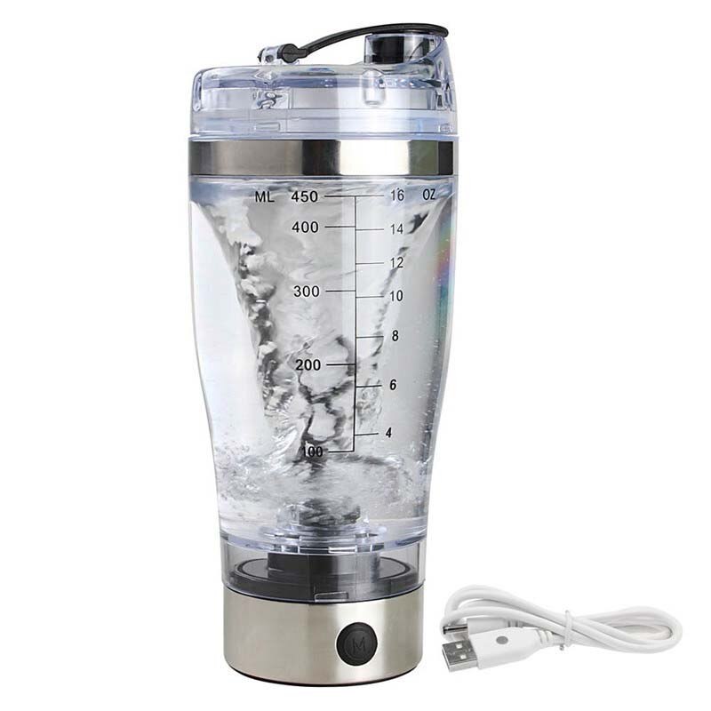 450ml torq elektrisk protein shaker usb shaker flaskor mjölk kaffe mixer vattenflaska rörelse vortex tornado smart mixer