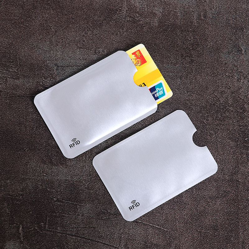 10Pcs Color RFID Blocking Credit Bank Card Sleeves Protector Aluminum Foil Anti-Scan Card Holder Access Control Card Keeper Case: Champagne