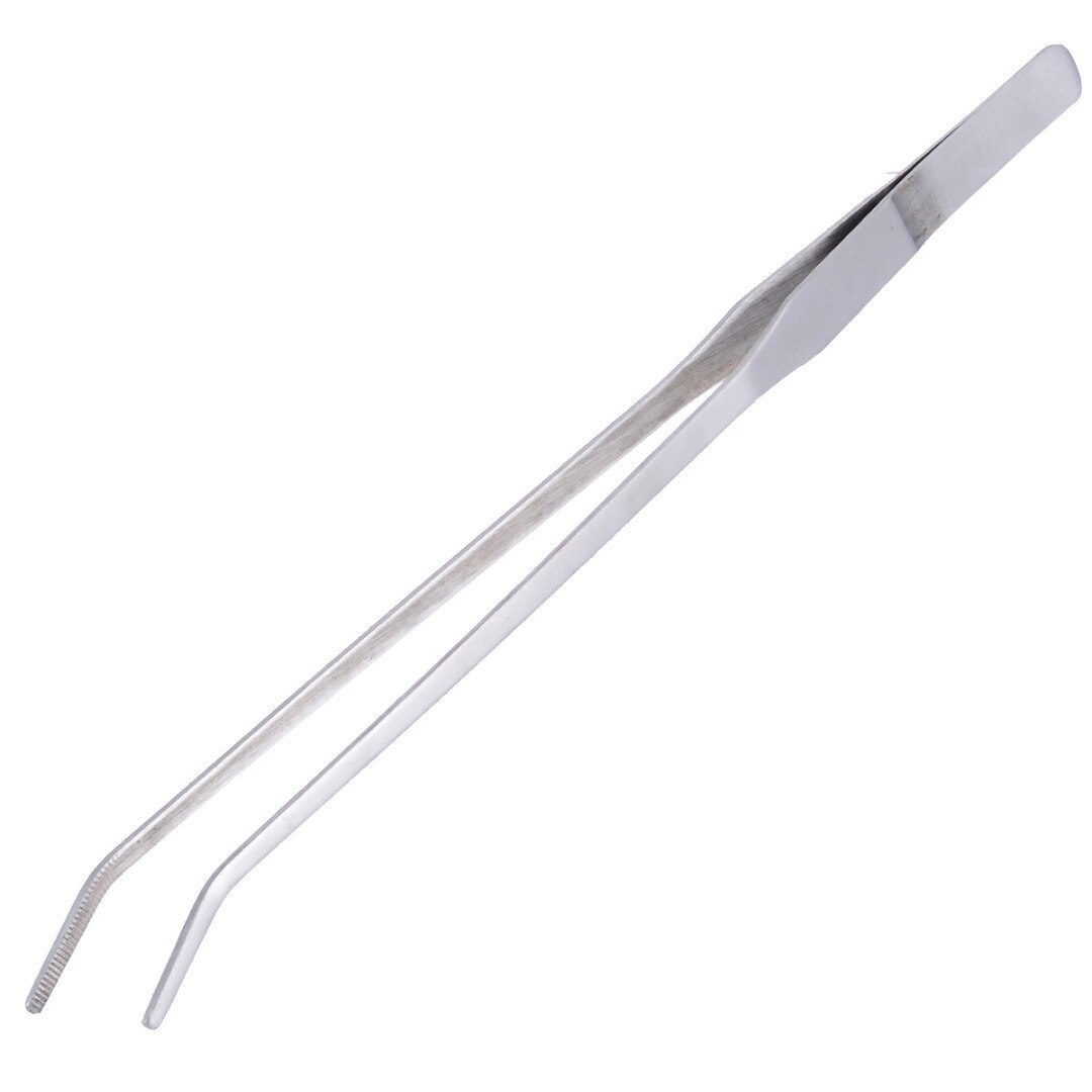 1Pcs 27Cm Lengte Rvs Pincet Aquarium Levende Plant Curve Straight Tweezer Aquarium Garnalen Reef Cleaning Tools