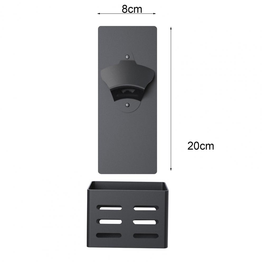 1 Set Beer Bottle Opener Magnetic Wall Mounted Removable Anti-slip Beer Bottle Opener with Cap Catcher for Bar Home Kitchen