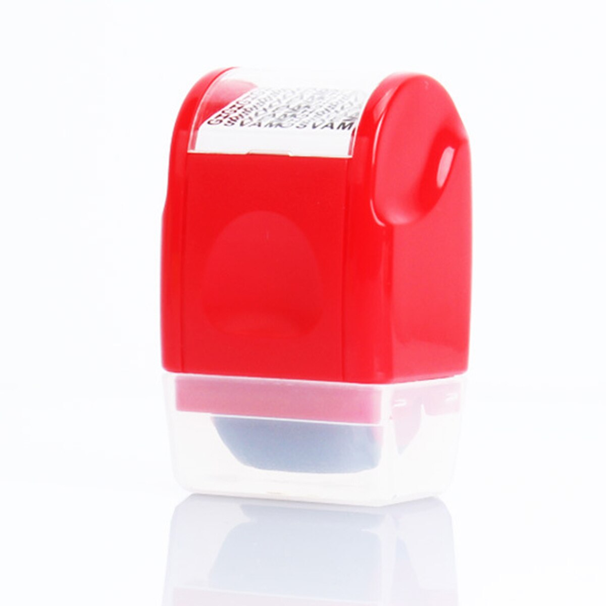 Roller Self Inking Stock Stamp Seal Theft Protection Code Guard Your ID Confidentiality Confidential Seal Office File Stamp Tool: Red M