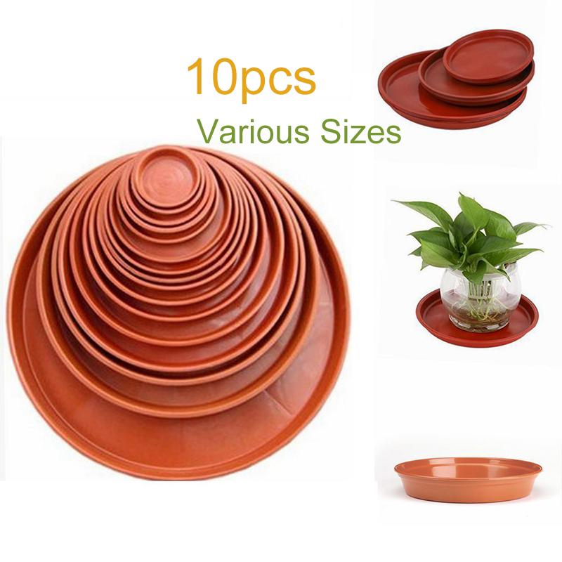 4/10 Pcs Plastic Bloempot Lekbak Plant Pot Schotel Bloempot Chassis Lade Voor Vleezigheid Planter Tuin Balkon (rood)