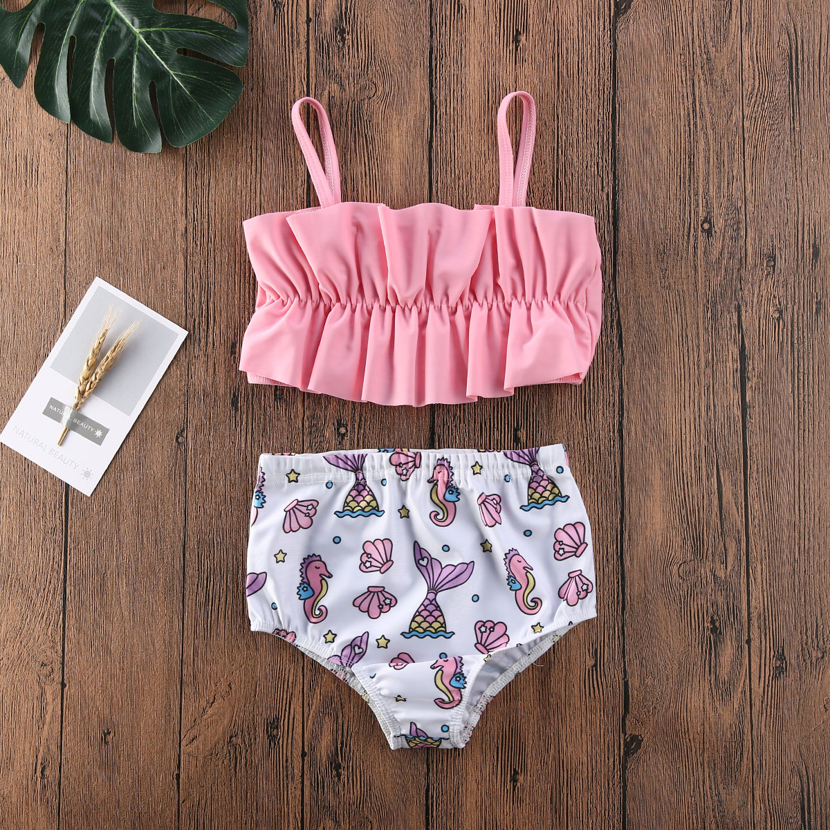 Babymeisjes peuter kinderen badmode mouwloos badpak bikini 2 stuks set cartoon badpak zomer strandkleding